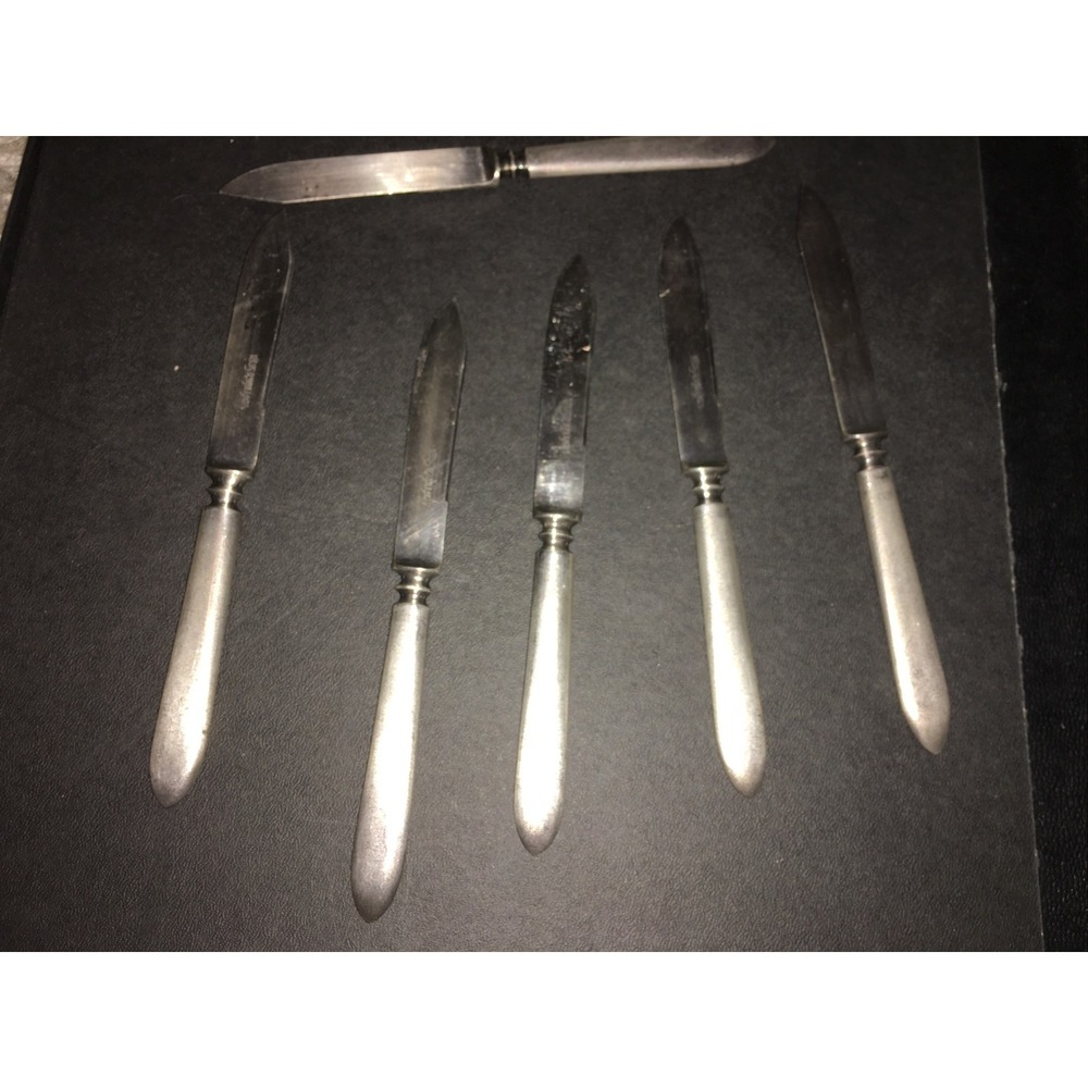 1835‎ R WALLACE 5 SMALL FRUIT KNIVES 6"